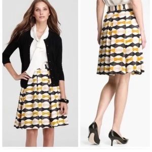 Kate Spade Jolie Silk Bow Print Skirt Size 10.